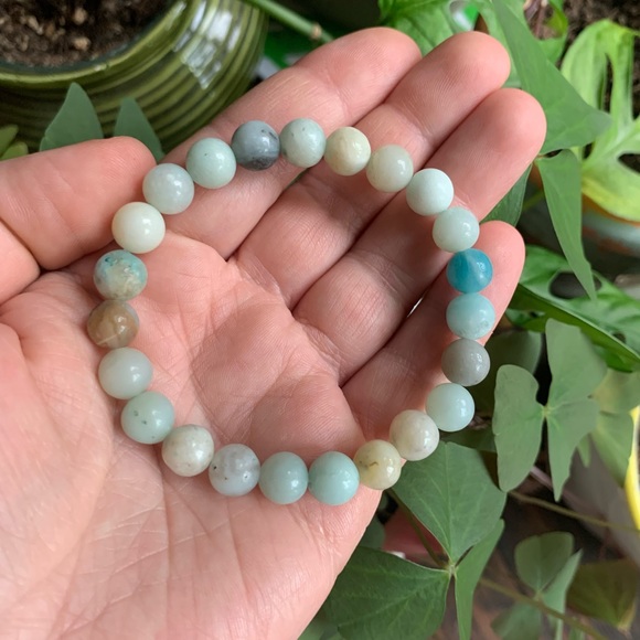NWT ✨Genuine 8mm Amazonite ✨Cleansing Healing Gemstone Bracelet✨ Handmade - Picture 5 of 7